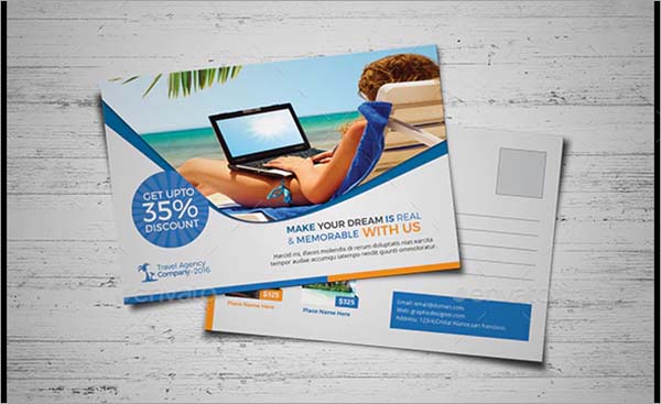 Travel Agency Postcard PSD Design
