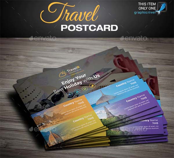 Travel Agency Postcard Template