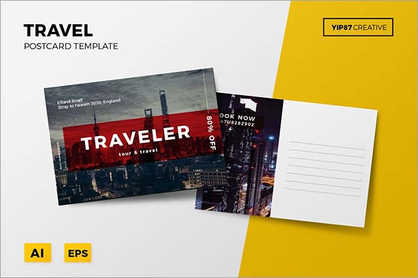 Travel PSD Postcard Design Template