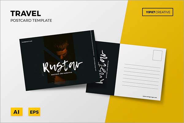 Travel Postcard Design PSD