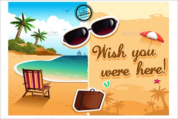 Travel Postcard PSD Design Template