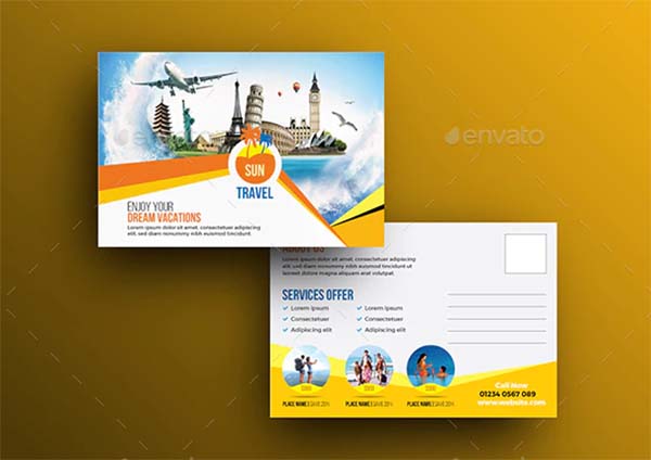 Travel Postcard PSD Template