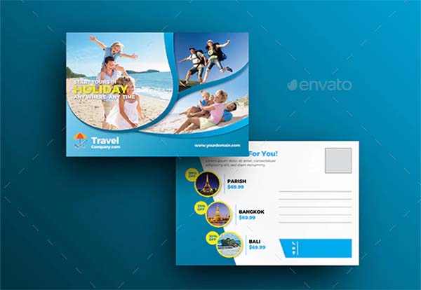 Travel Postcard Template Design