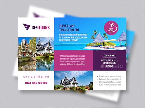 Travel Tours PSD Postcard Templates