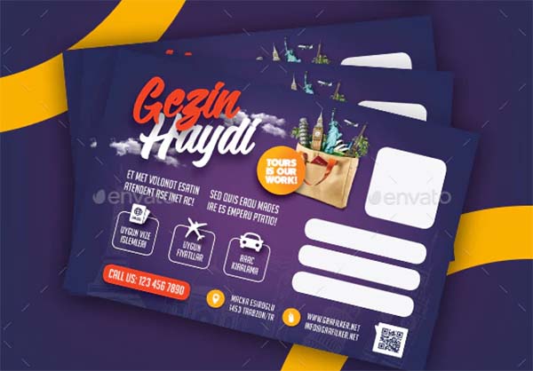 Travel Tours Postcard PSD Templates