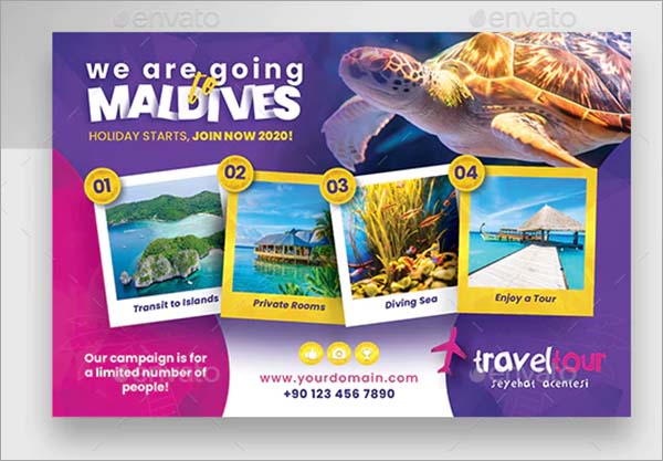 Travel Tours Postcard Templates