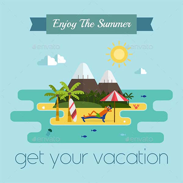 Tropical Island Vacation Travel Postcard