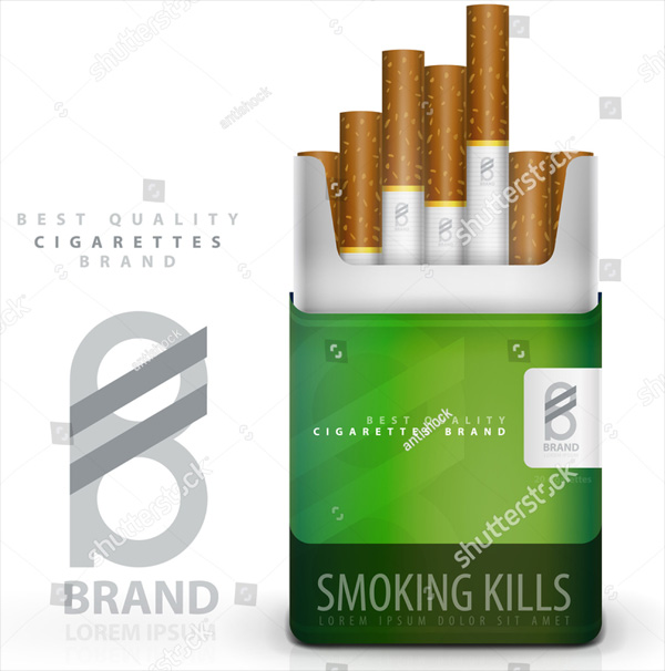 Vector Cigarettes Mockup and Template