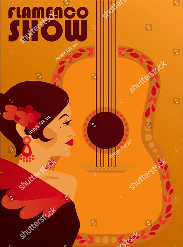 Vector Flamenco Show Flyer Template