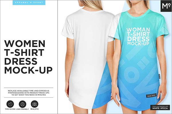 Women T-shirt Dress Mock-up