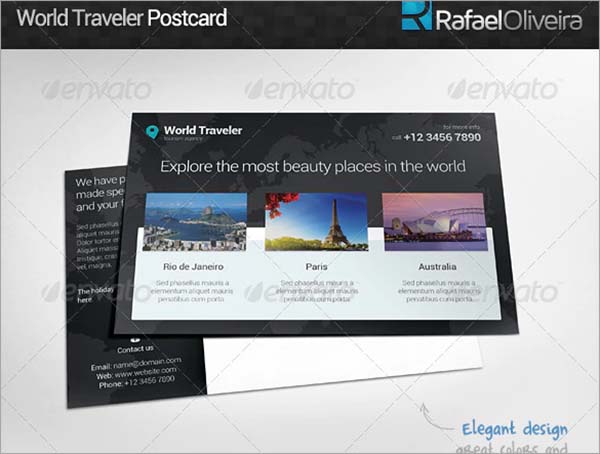 World Traveler Postcard Template