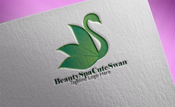 Beauty Spa Cute Swan Logo