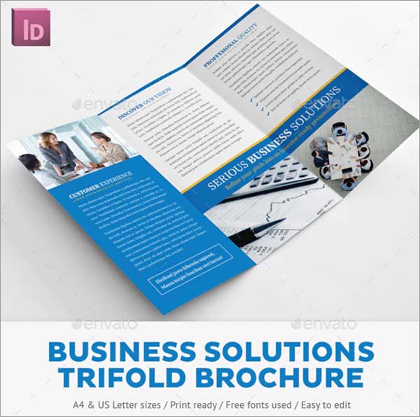 Business Solutions Trifold Brochure Template