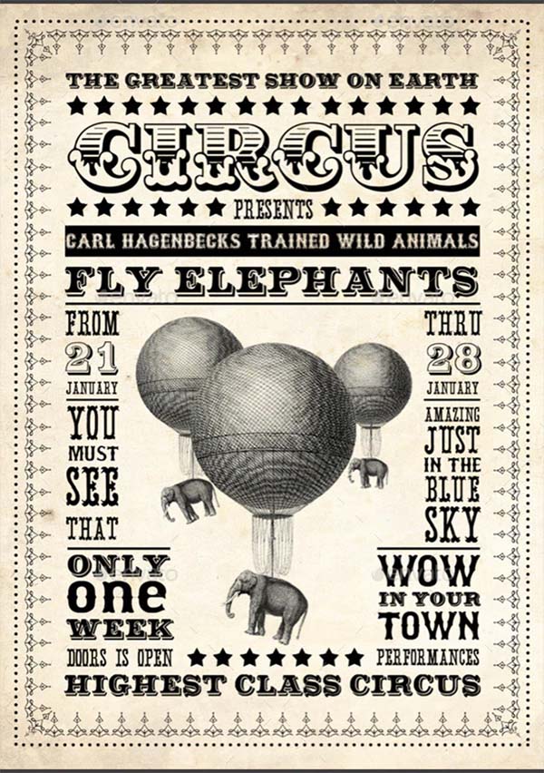 Circus Vintage Poster Template