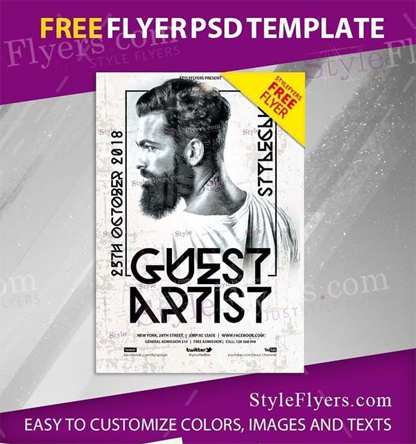 Guest Artist Free PSD Flyer Template
