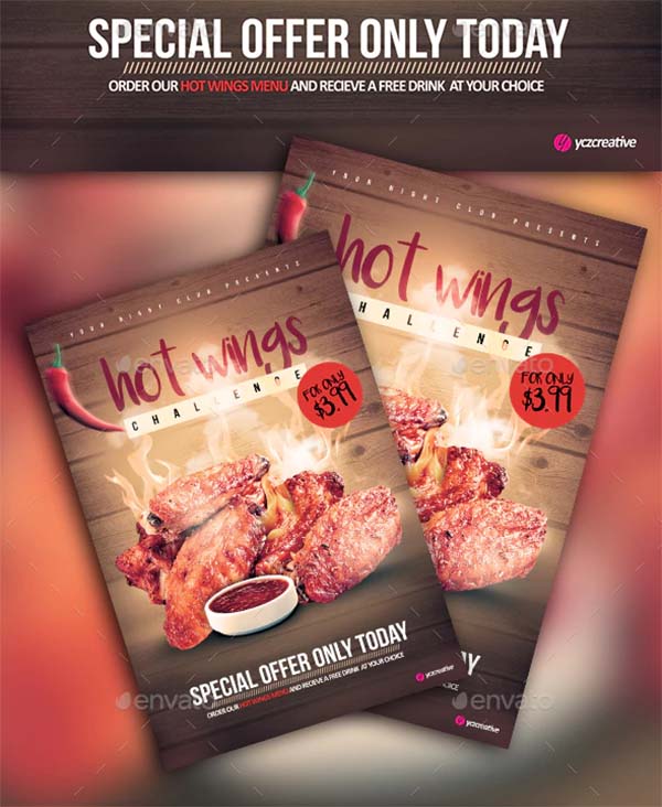 Hot Wings Flyer Templates