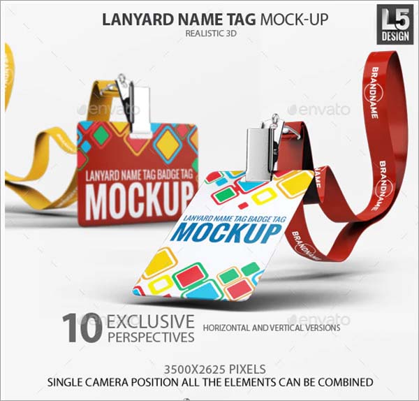 Lanyard Name Tag Badge Mockup