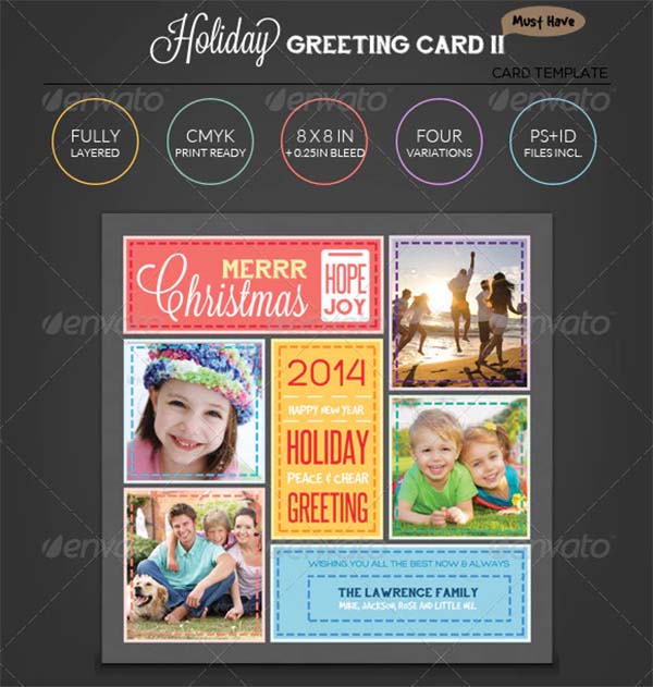 Love Holiday Greeting Card Template