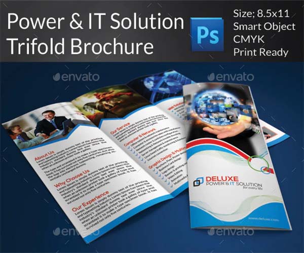 Power & IT Solution Trifold Brochure Template