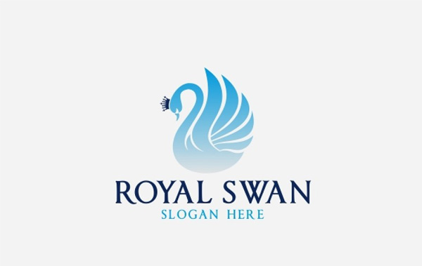 Royal Swan Logo Printable Design Template