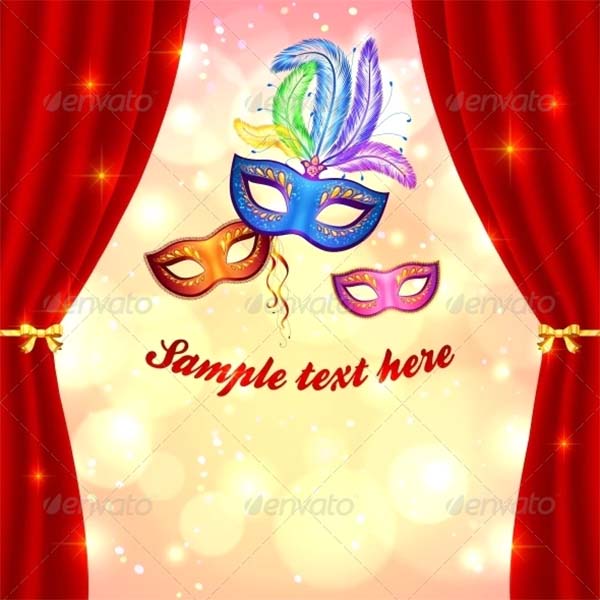 Carnival Poster Template with Mask Template
