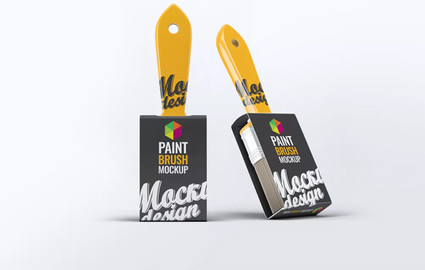 Free Paint Brush Mock-Up Template