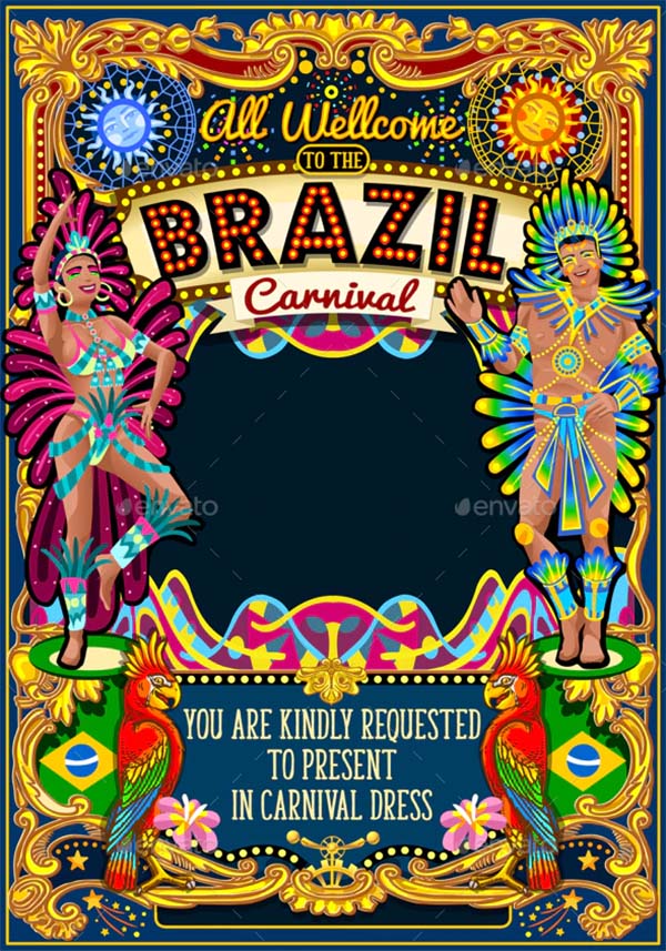 Rio Carnival Poster Theme Brazil Template