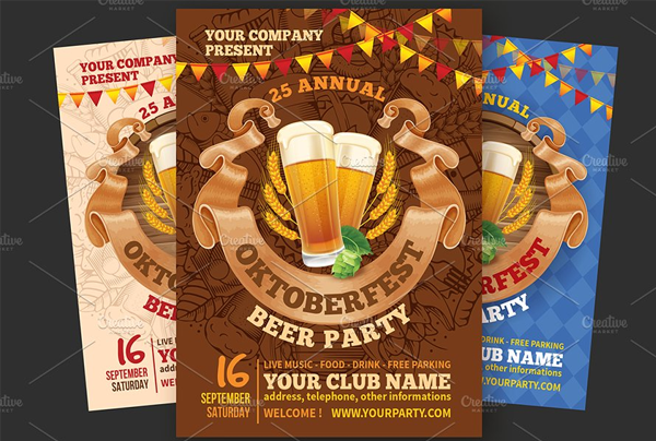 Simple Beer Party Flyer Template